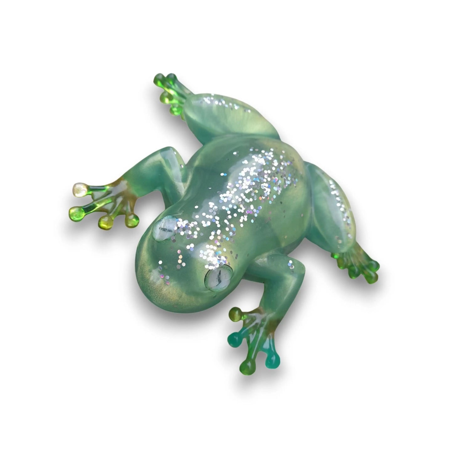 Figurine Grenouille en Résine Époxy Pailletée Epo'spes