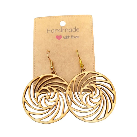 Boucles d'oreille en peuplier spirale Epo'spes